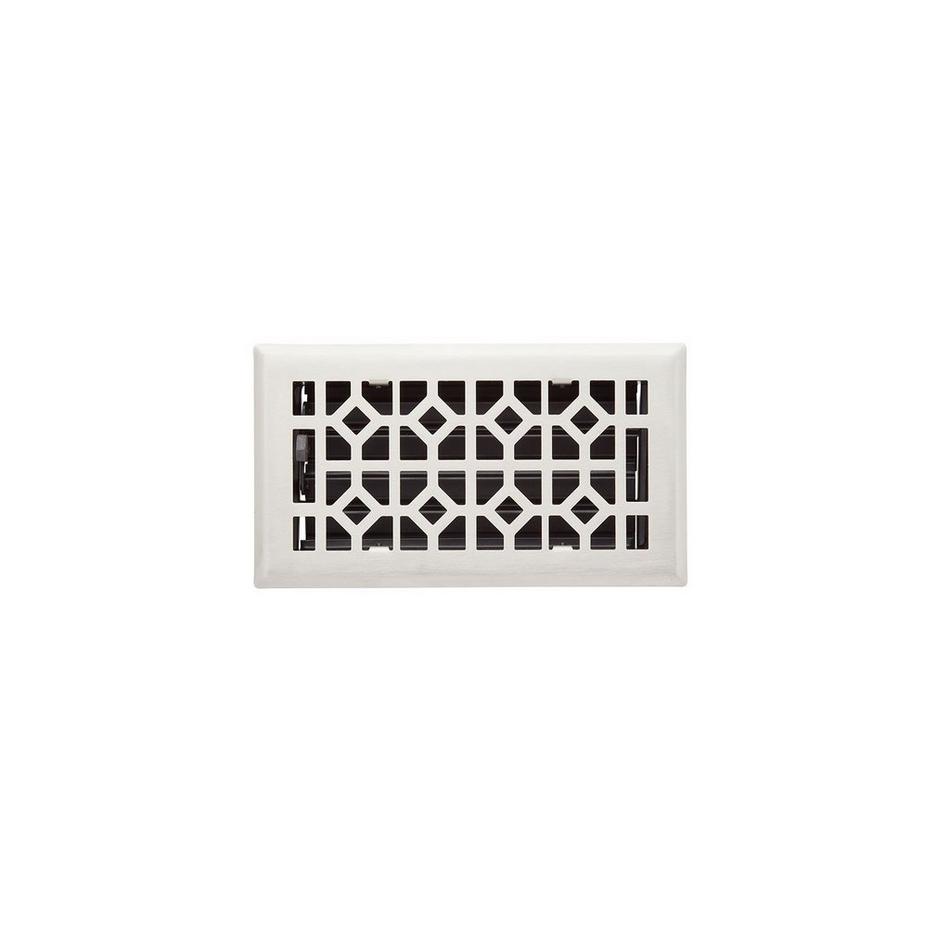 Appert Steel Floor Register - Brushed Nickel 4" x 8" (5-1/4" x 9-3/8" Overall), , large image number 0