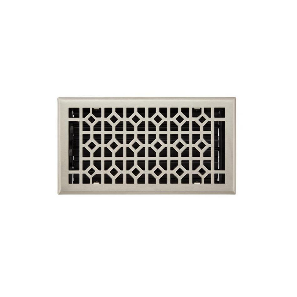 Appert Steel Floor Register - Brushed Nickel 6" x 10" (7-1/4" x 11-3/8" Overall), , large image number 0