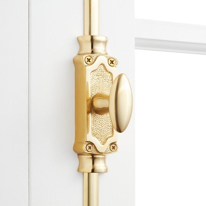 Temple Brass Window Cremone Bolt in Polished Brass