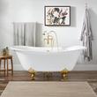 68" Waller Cast Iron Clawfoot Double Slipper Tub - Modern Feet, , large image number 0