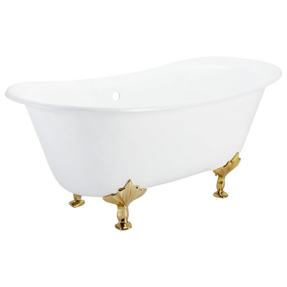 68" Waller Cast Iron Clawfoot Double Slipper Tub - Modern Feet, , large image number 1