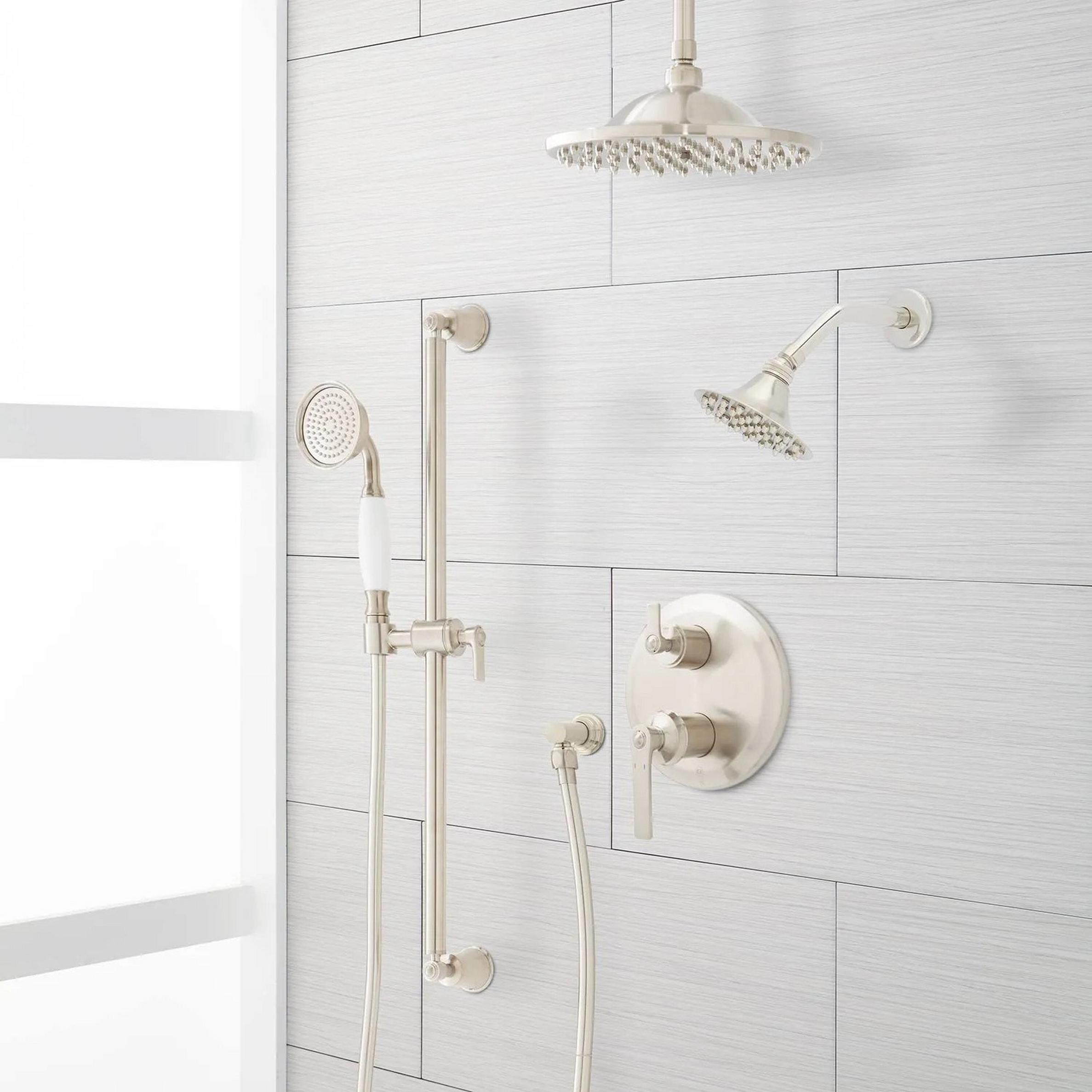 Cooper Pressure Balance Shower System with Rainfall Shower, Wall Shower