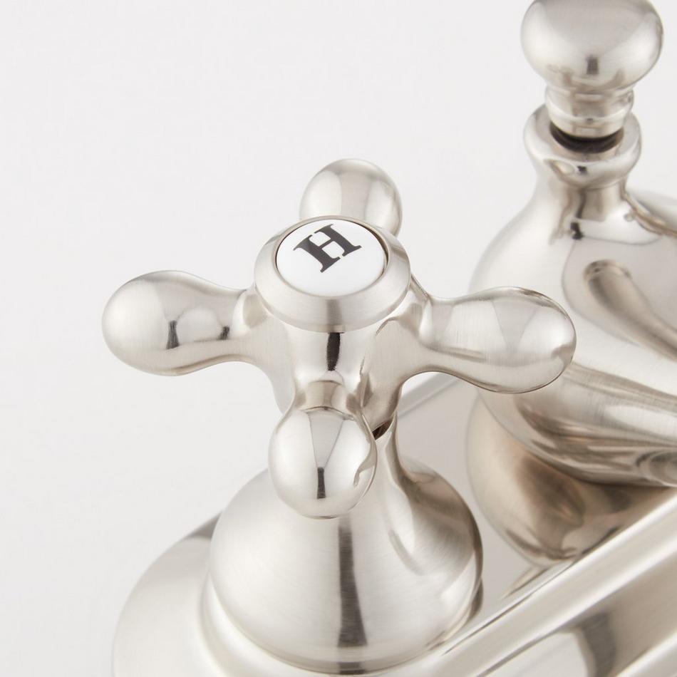 Teapot Centerset Bathroom Faucet - Cross Handles - Overflow - Brushed Nickel, , large image number 2