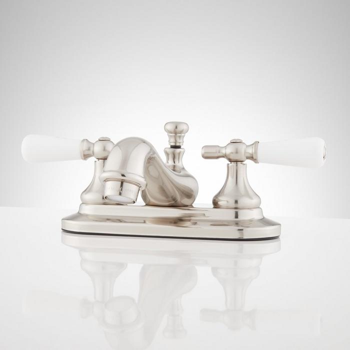 Teapot Centerset Bathroom Faucet - Brushed Nickel