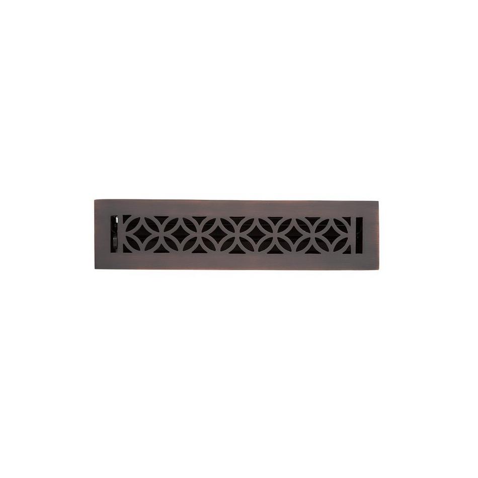 Pasteur Brass Floor Register - Oil Rubbed Bronze 2-1/4" x 12" (3-1/4" x 13-1/8" Overall), , large image number 0