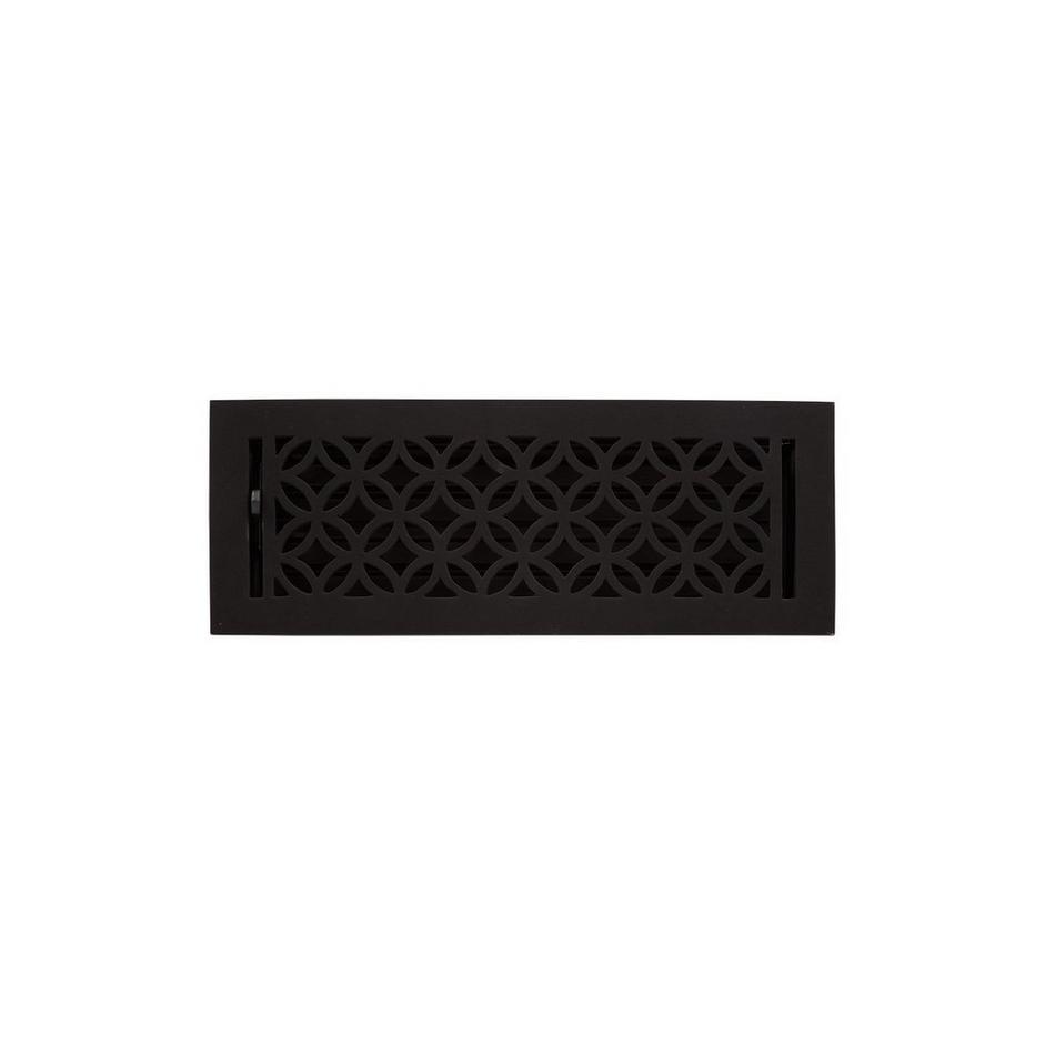 Pasteur Cast Iron Floor Register - Black 4" x 10" (5" x 11-1/8" Overall), , large image number 0