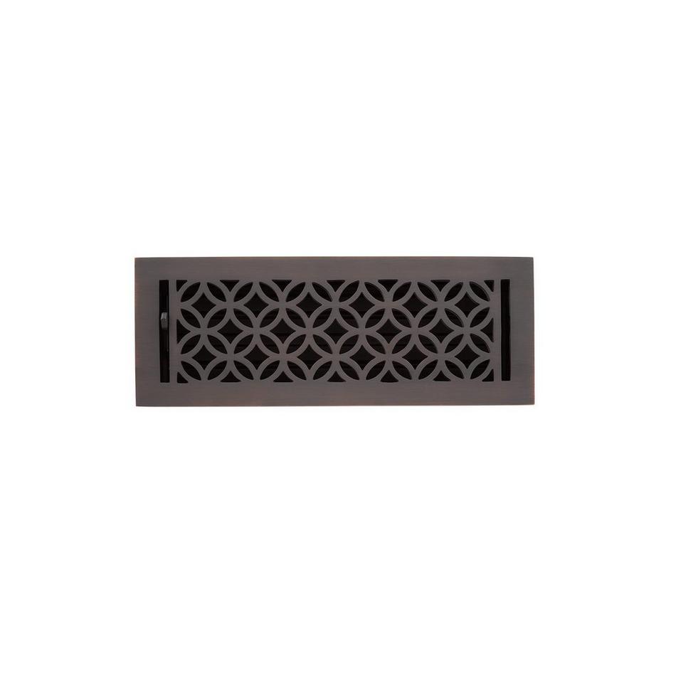 Pasteur Brass Floor Register - Oil Rubbed Bronze 4" x 12" (5" x 13-1/4" Overall), , large image number 0