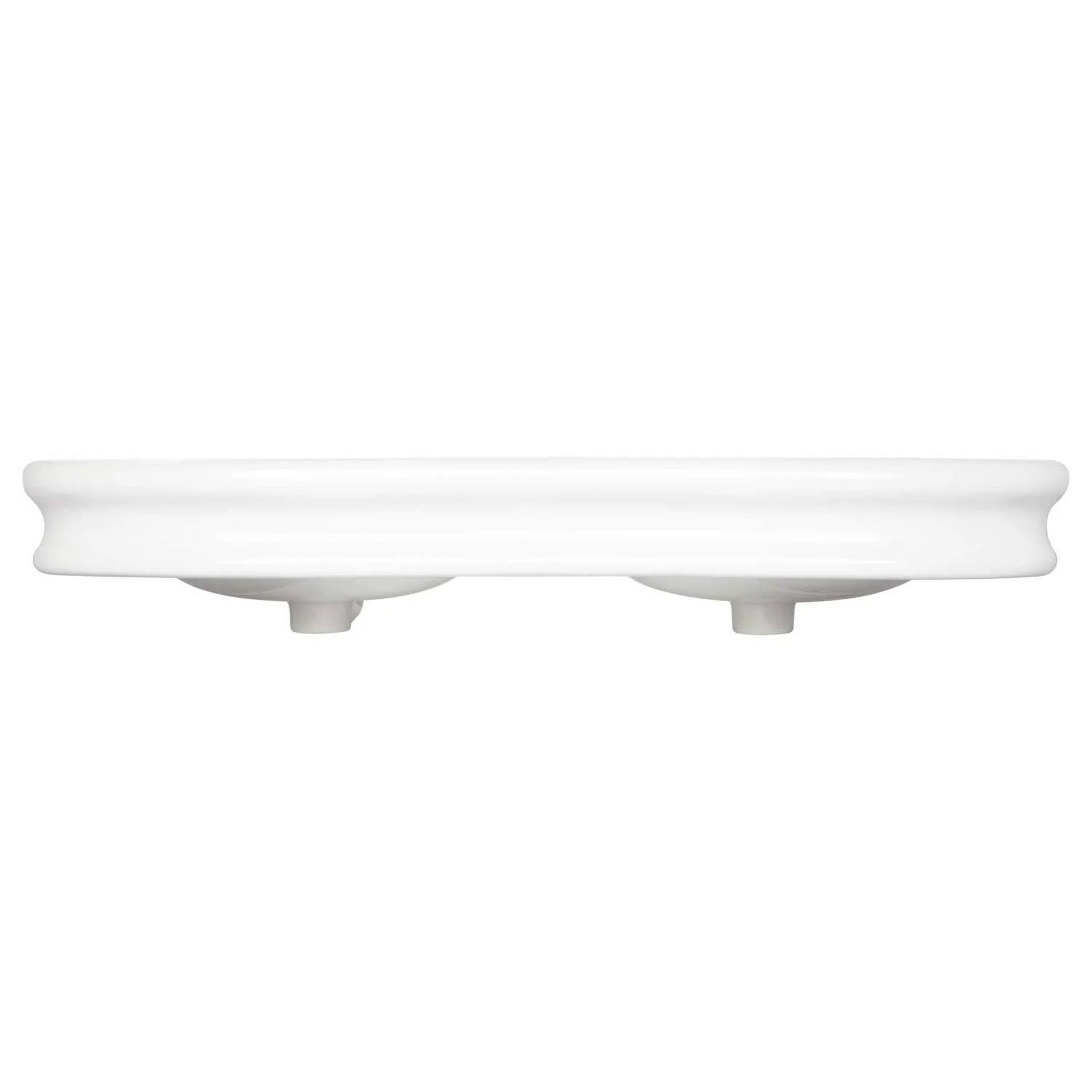 46" Adler DoubleBowl Porcelain WallMount Bathroom Sink Signature Hardware