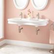 46" Adler Double-Bowl Porcelain Wall-Mount Bathroom Sink, , large image number 0