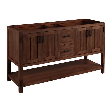 60" Morris Console Double Vanity - Rustic Brown - Vanity Cabinet Only