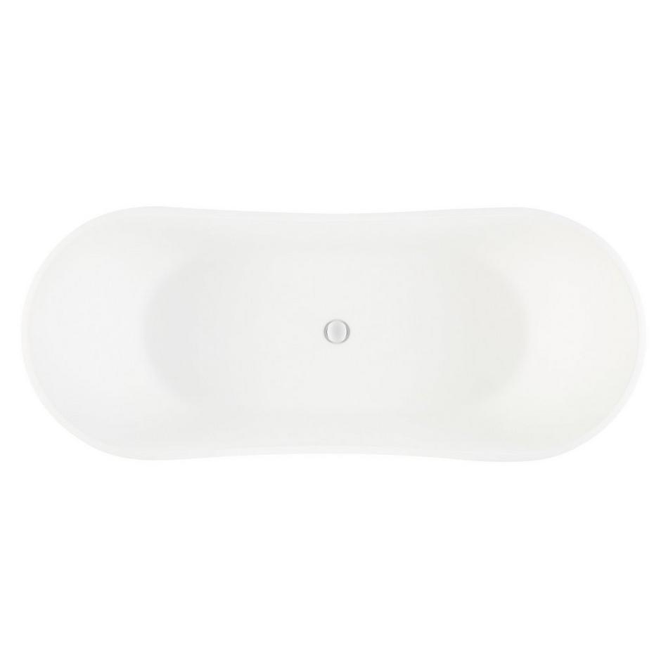 67" Sheba Solid Surface Freestanding Double Slipper Tub - Matte Finish, , large image number 3