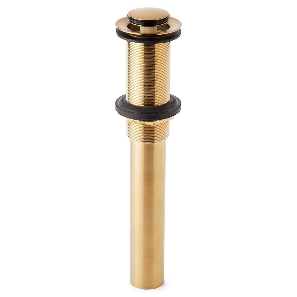 Extended Press Type Pop-Up Bathroom Drain - No Overflow - Brushed Gold, , large image number 1