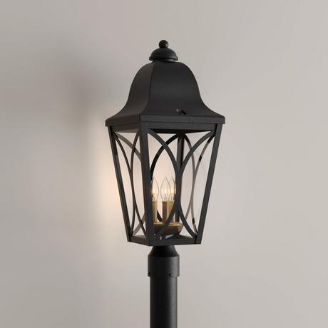 Cardigan 3-Light Outdoor Post Lantern - Black Bronze