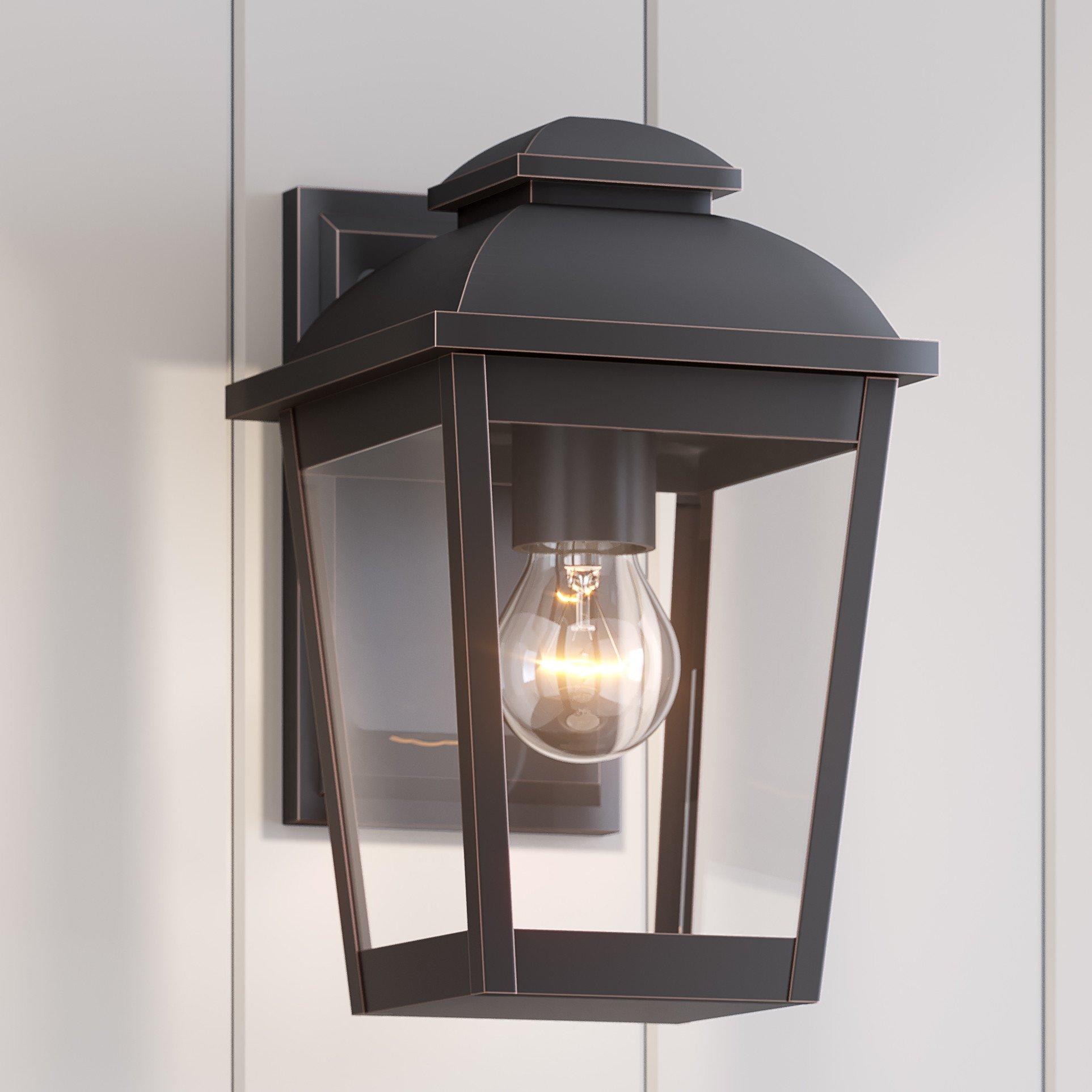 Oil rubbed bronze outdoor shop wall sconce