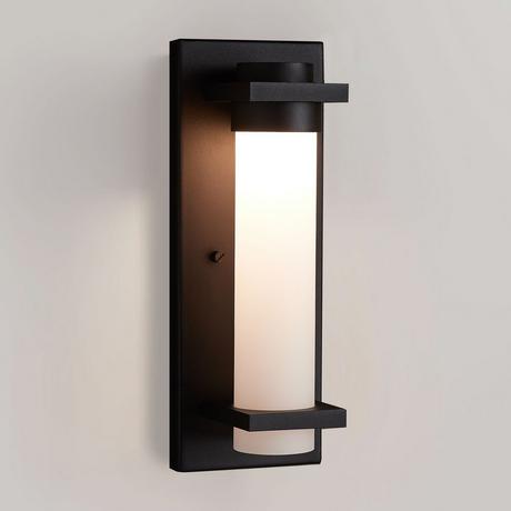 Riggins Outdoor Entrance Wall Sconce - Single LED Light - Black