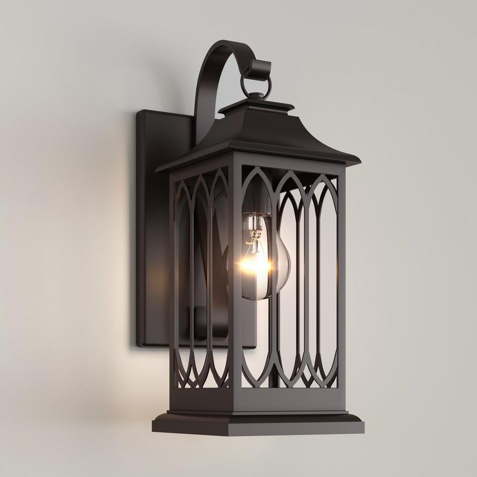13" Stonehouse Outdoor Entrance Wall Sconce - Single Light - Smooth Bronze, , large image number 0
