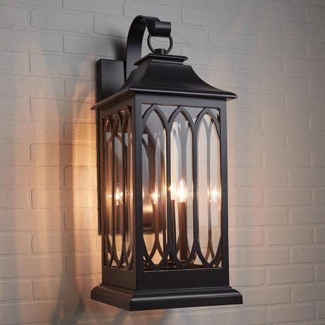 Stonehouse 3-Light Outdoor Entrance Wall Sconce - Smooth Bronze