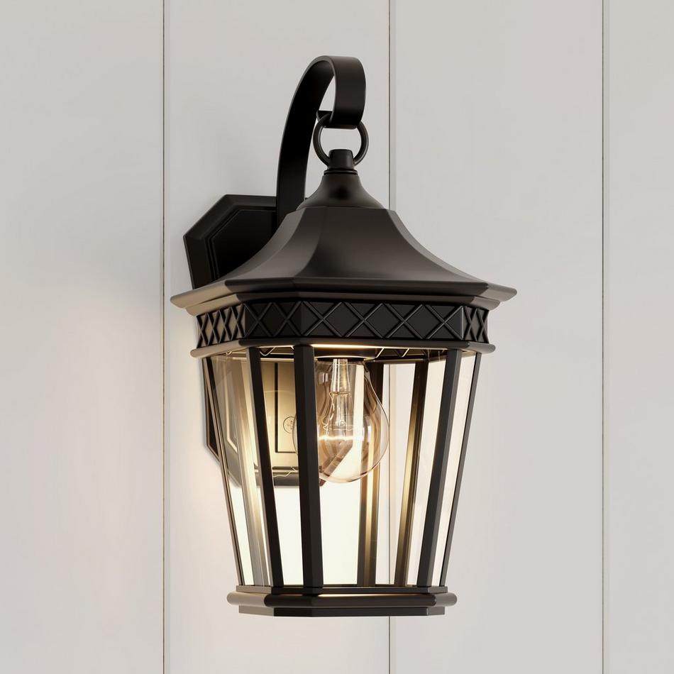 13" Foxfield Outdoor Entrance Wall Sconce with Hook - Single Light - Black, , large image number 0