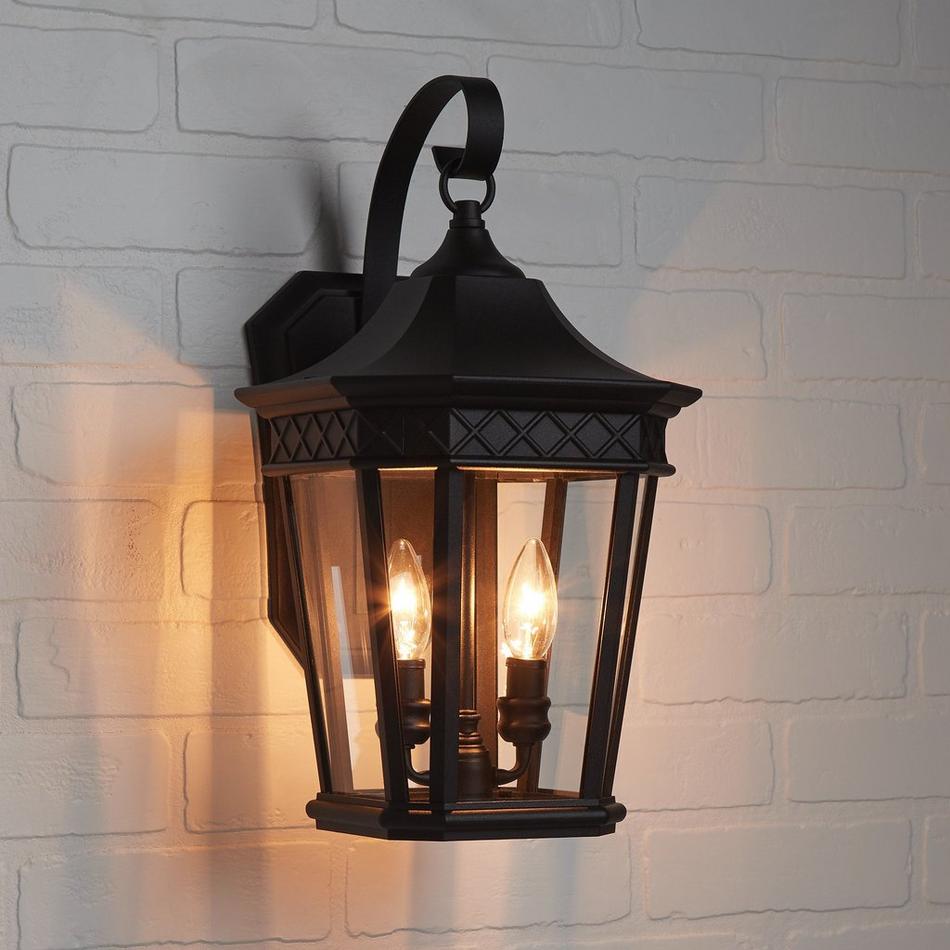 Foxfield 2-Light Outdoor Entrance Wall Sconce - Black, , large image number 1