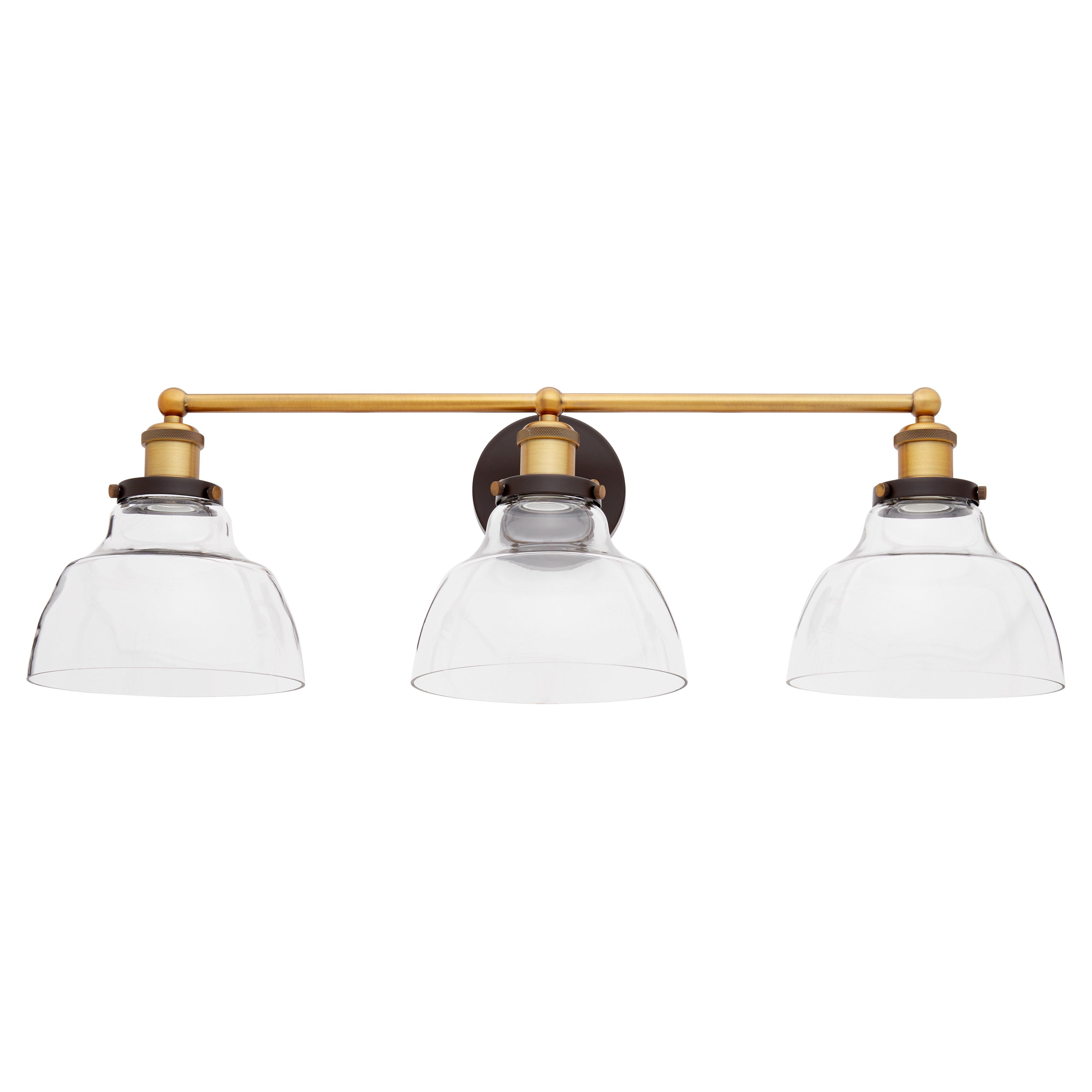 Oil rubbed bronze and store brass vanity light