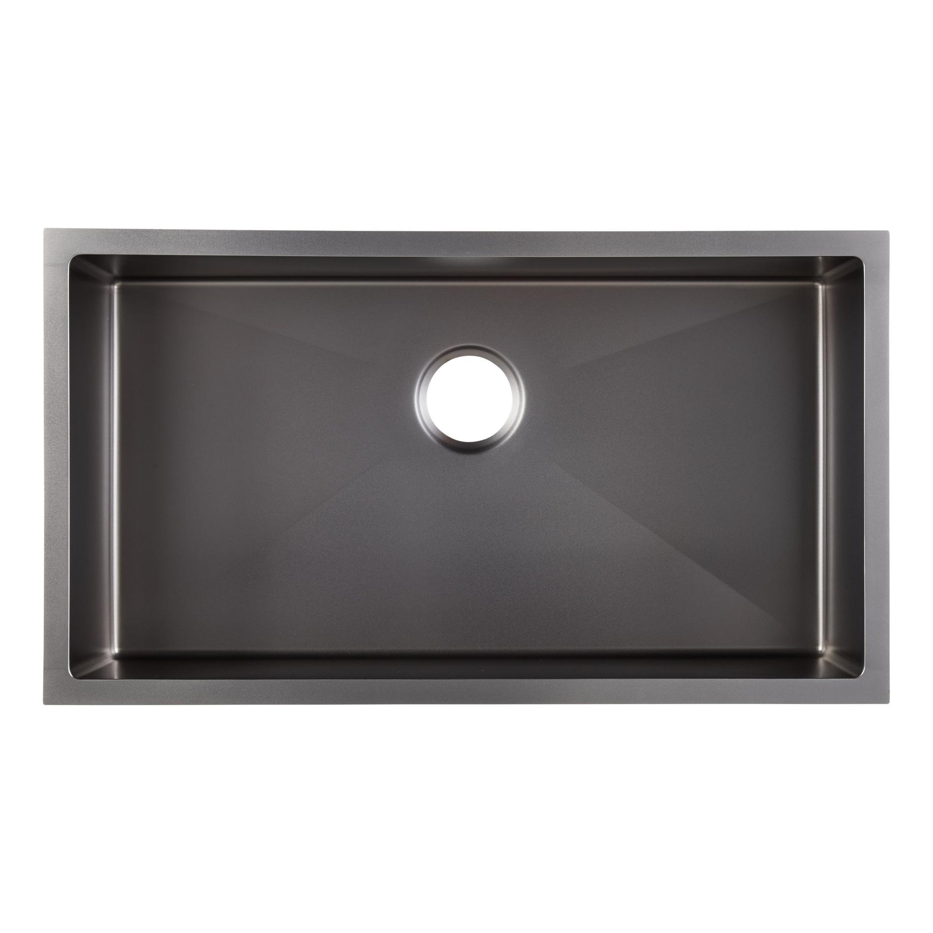 32 Atlas Stainless Steel Undermount Kitchen Sink Gunmetal Black