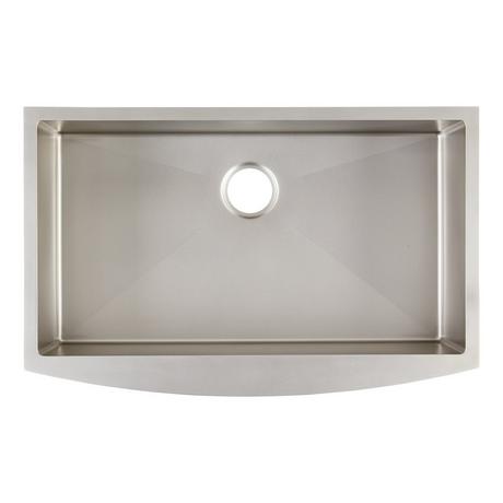 30" Atlas Stainless Steel Farmhouse Sink - Curved Apron - Pewter