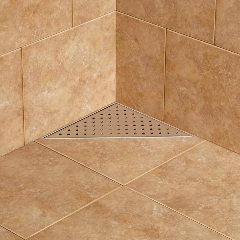 8" Werner Triangular Shower Drain - Brushed Stainless Steel, , large image number 0