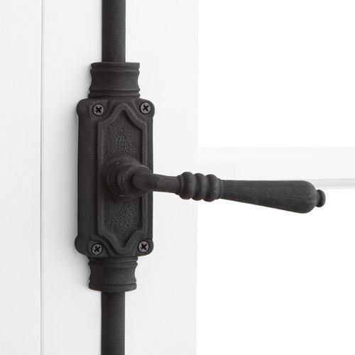 Lever Handle Iron Door Cremone Bolt in Black Powder Coat