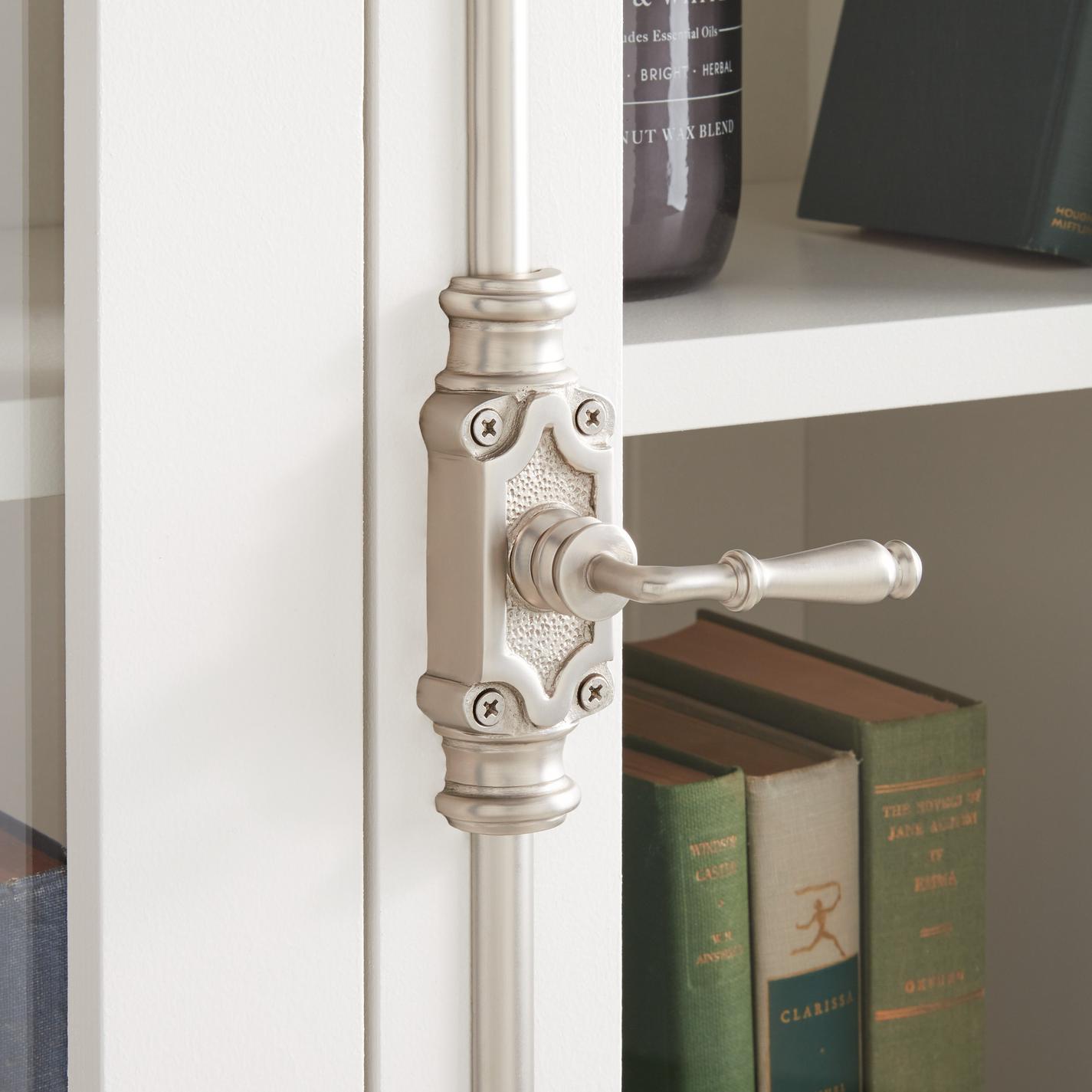 Mini Lever Brass Handle Cabinet Cremone Bolt - Satin Nickel | Signature ...