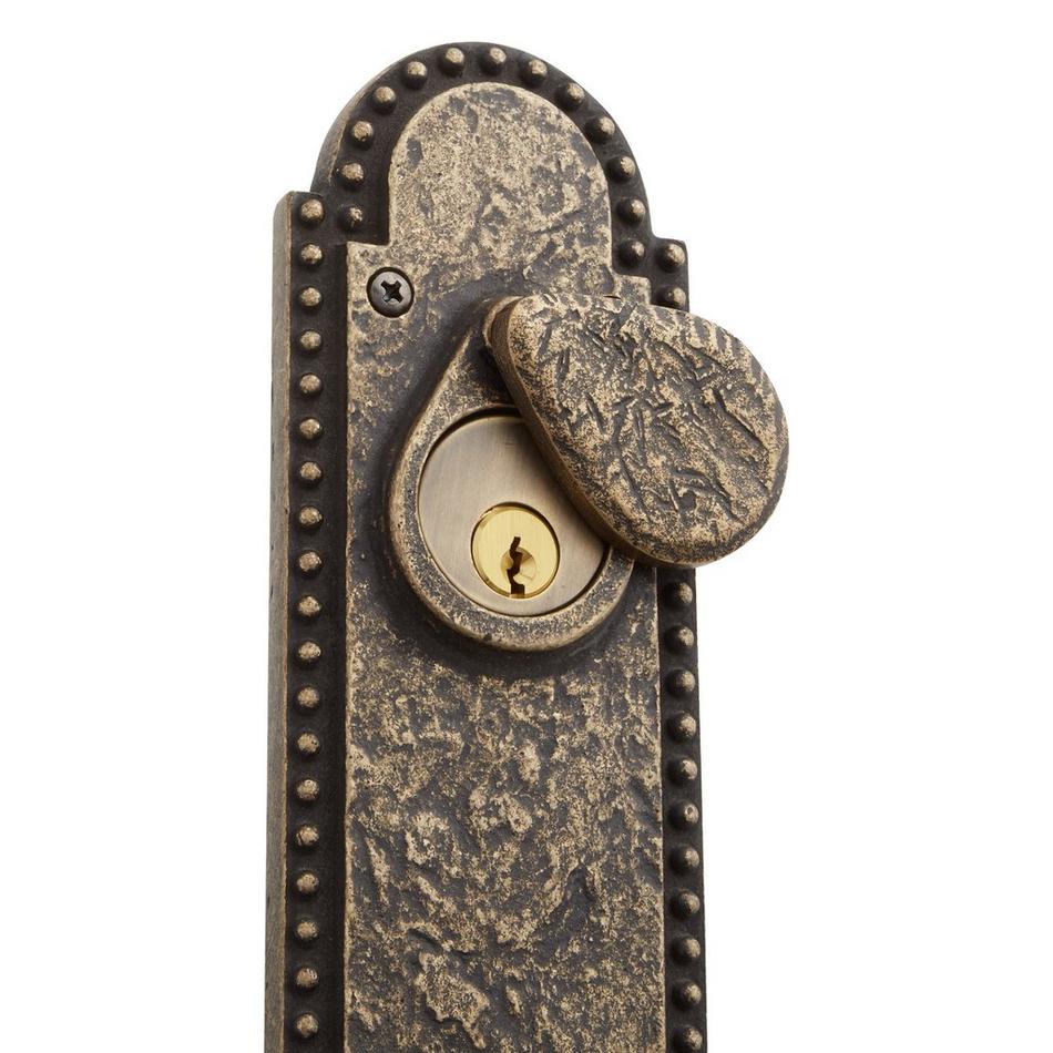 Marconi Solid Brass Entrance Door Set - Lever Handle - 2-3/8" Backset - Right Hand - Antique Brass, , large image number 1