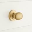 1-1/2" Solid Brass Oval Knob with Beveled Round Base Plate - Satin Brass, , large image number 0