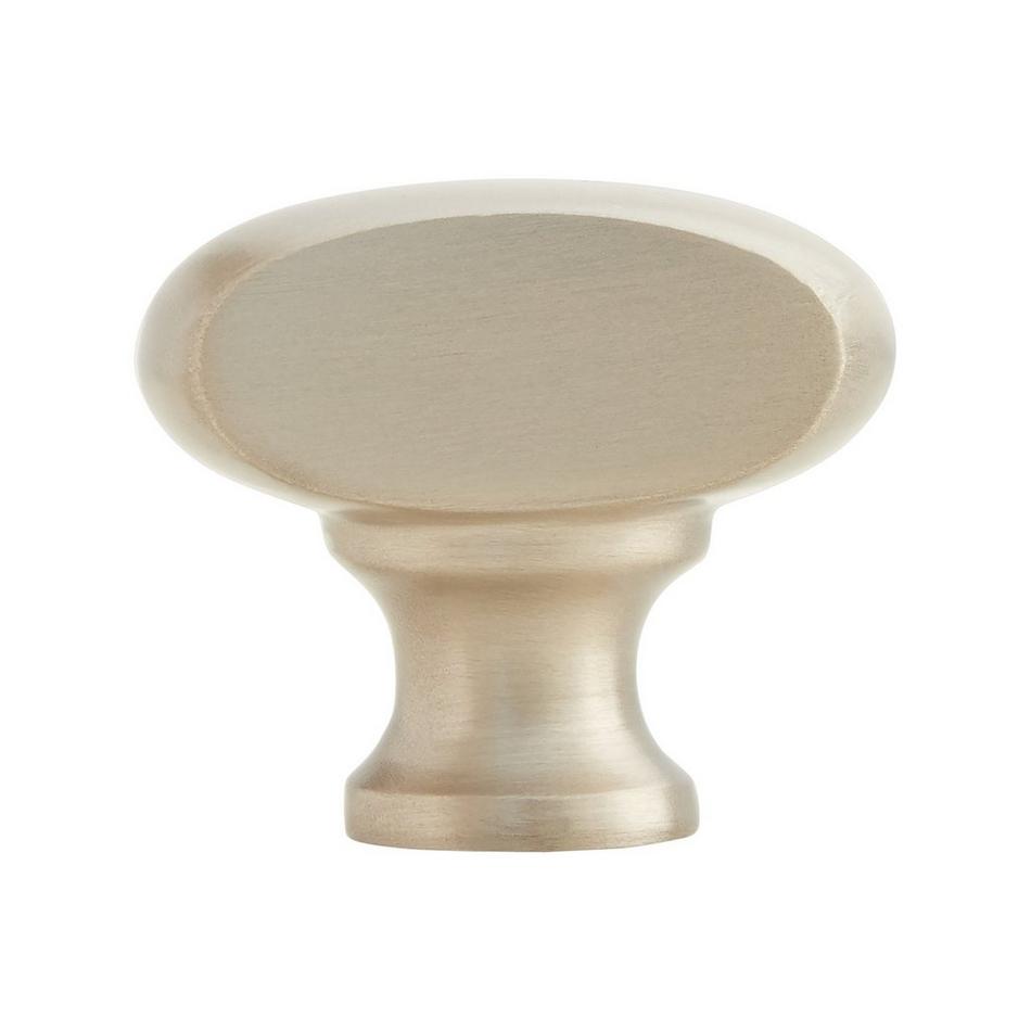 Solid Brass Oblong Cabinet Knob - Brushed Nickel, , large image number 1