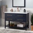 48" Robertson Midnight Navy Vanity - Carrara Marble - Single Hole - Rect. Undermount, , large image number 0