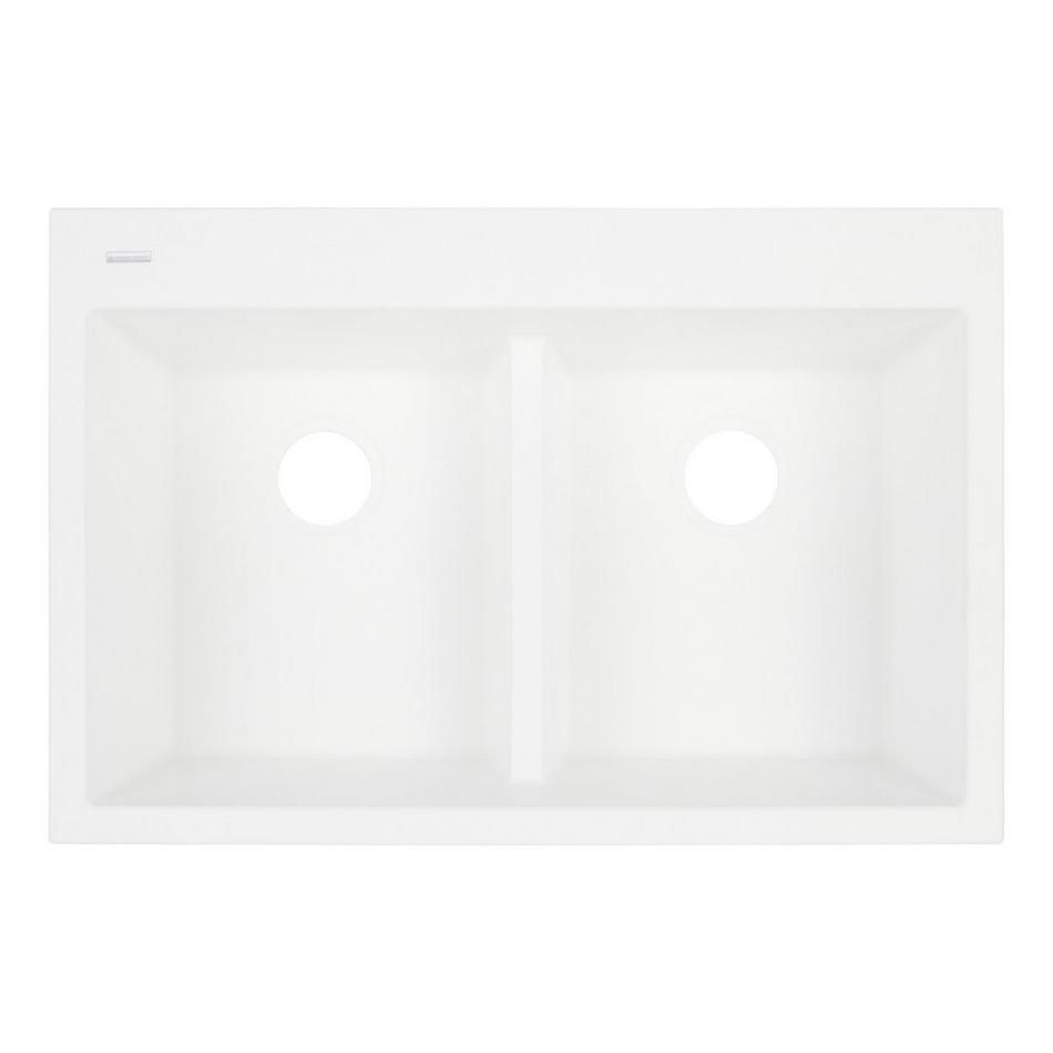 33" Algren Double-Bowl Drop-In Granite Composite Sink - Cloud White, , large image number 4