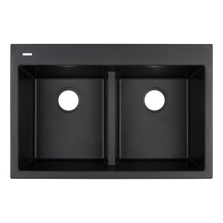 33" Algren Double-Bowl Drop-In Granite Composite Sink - Black