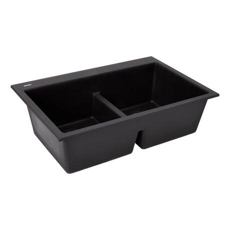 33" Algren Double-Bowl Undermount Granite Composite Sink - Black