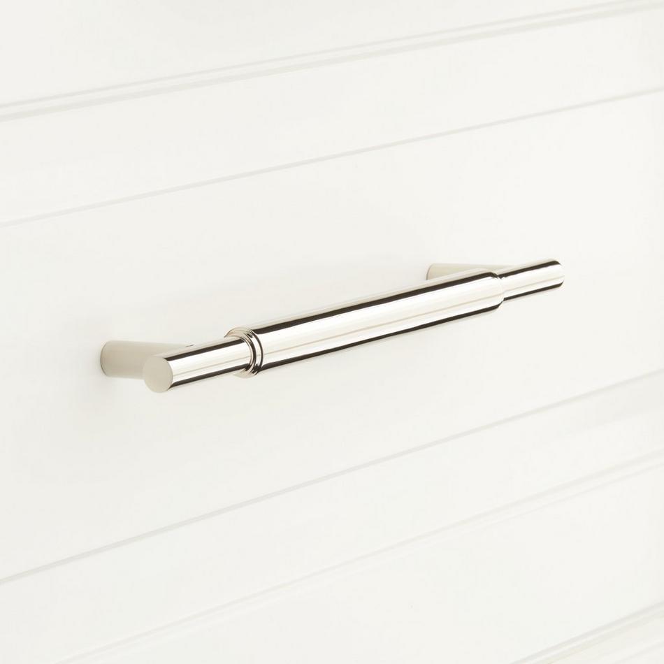 3-3/4" Colmar Solid Brass Cabinet Pull - Polished Nickel, , large image number 0