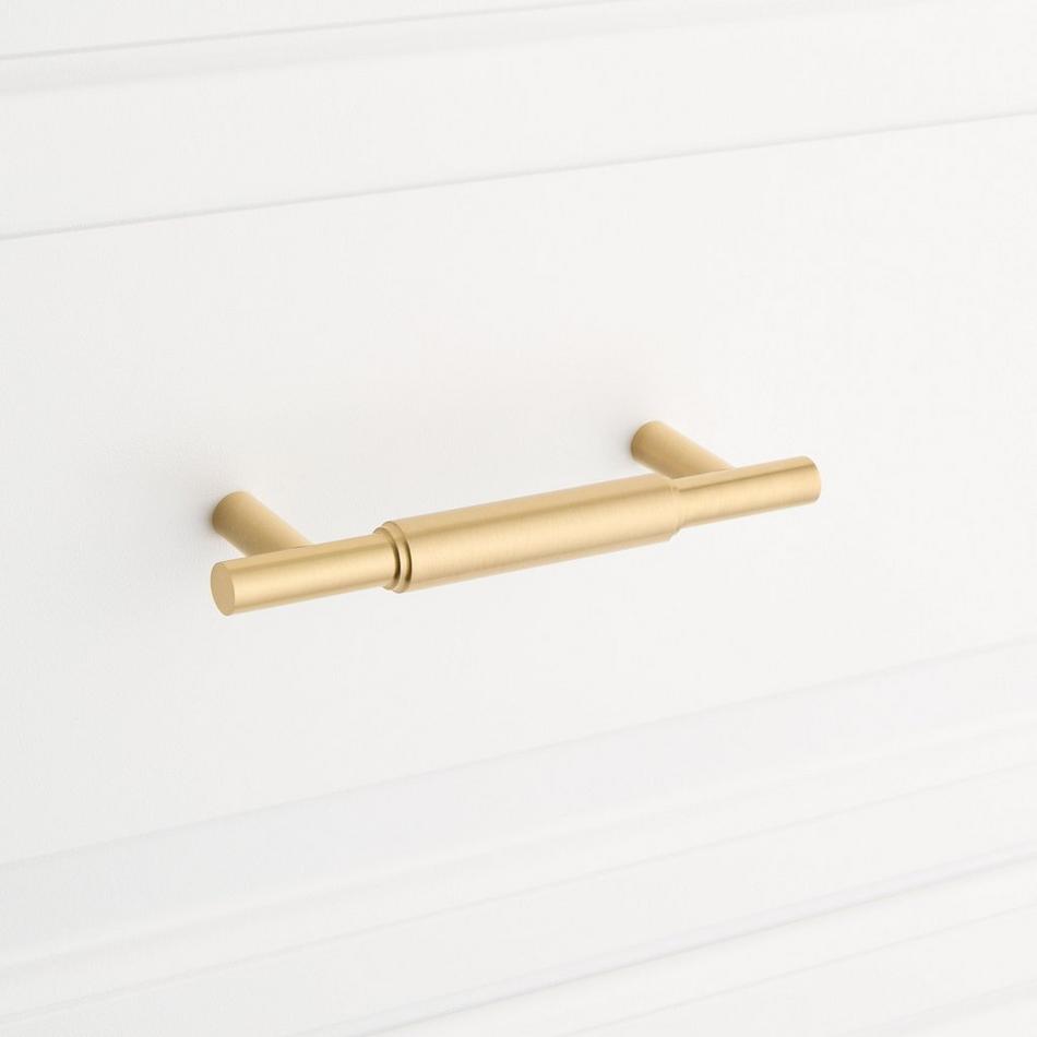 3-3/4" Colmar Solid Brass Cabinet Pull - Satin Brass, , large image number 3