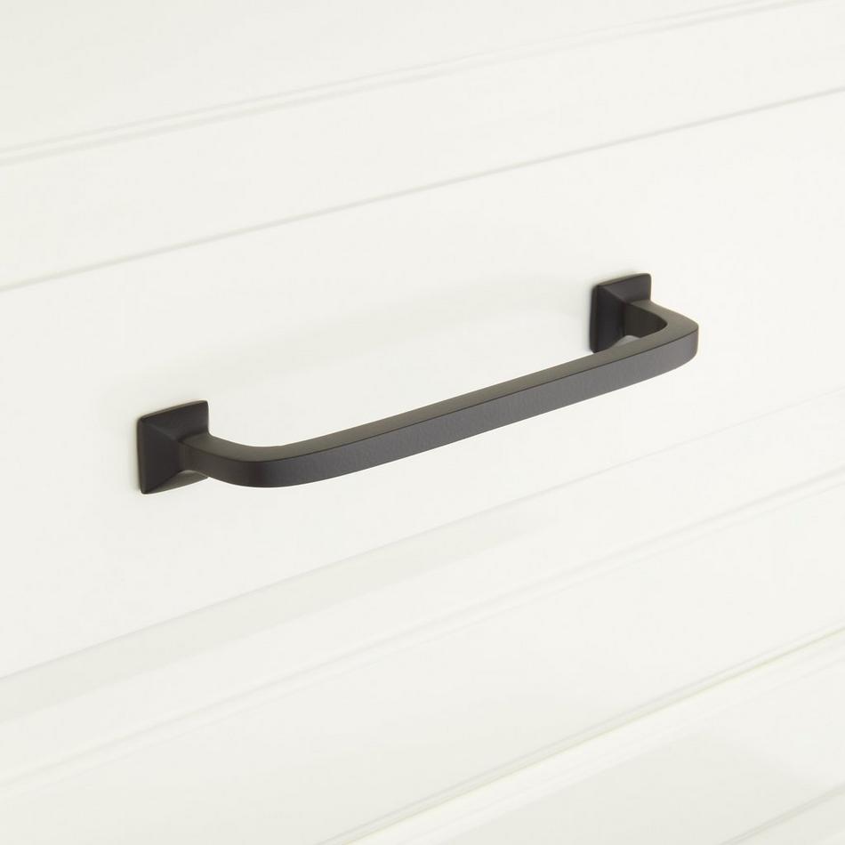 4" Klein Solid Brass Cabinet Pull - Black Powder Coat, , large image number 0