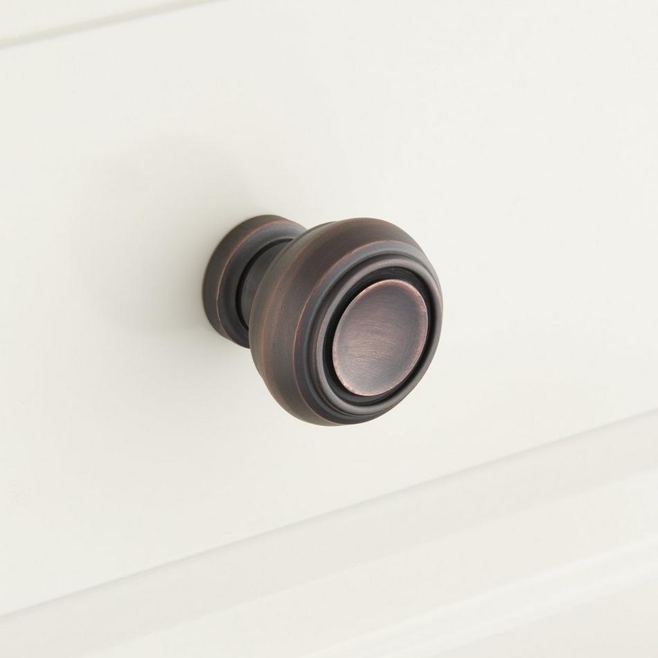 1-1/4" Cipullo Solid Brass Round Cabinet Knob - Oil Rubbed Bronze, , large image number 0