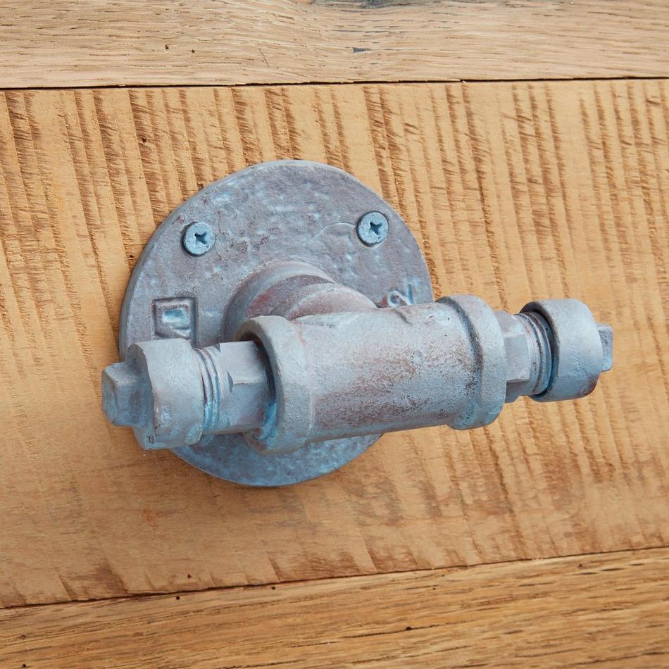Keating Iron Pipe Double Hook - Blue Patina, , large image number 0