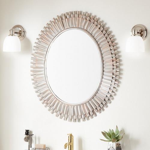 Rubidoux Decorative Vanity Mirror in Silver Powder Coat