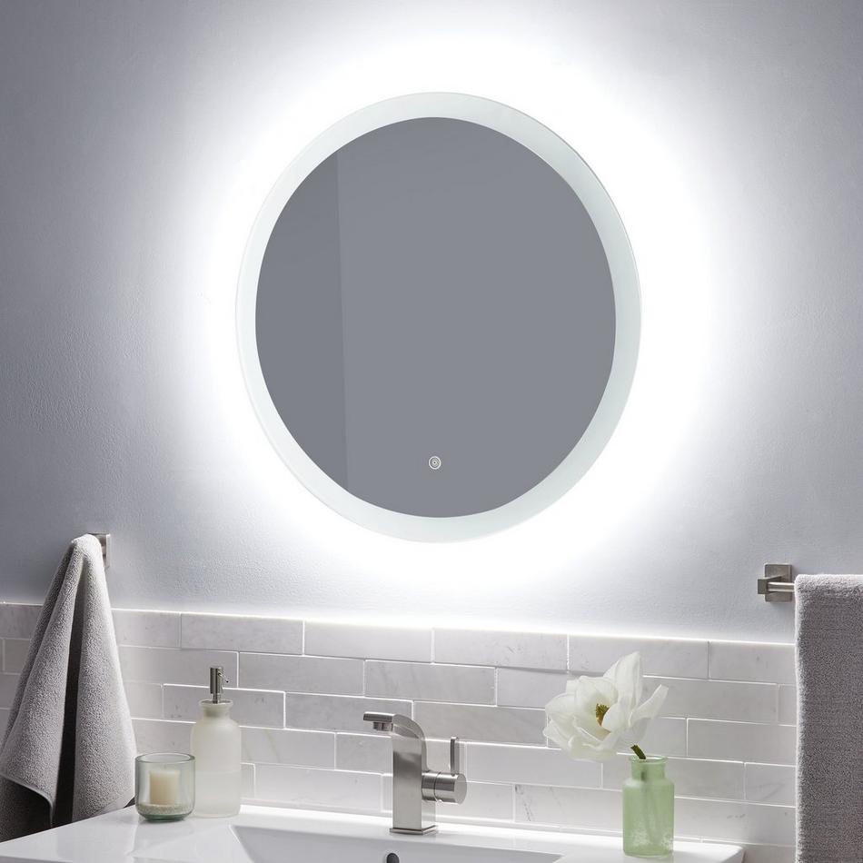 Morse Round Lighted Mirror with Tunable Signature Hardware