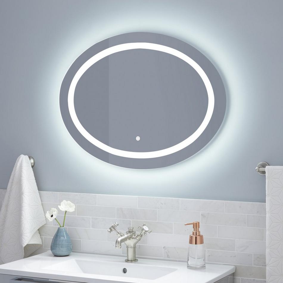 28" Ritchie Oval Lighted Mirror with Tunable LED - Touch Sensor, , large image number 0