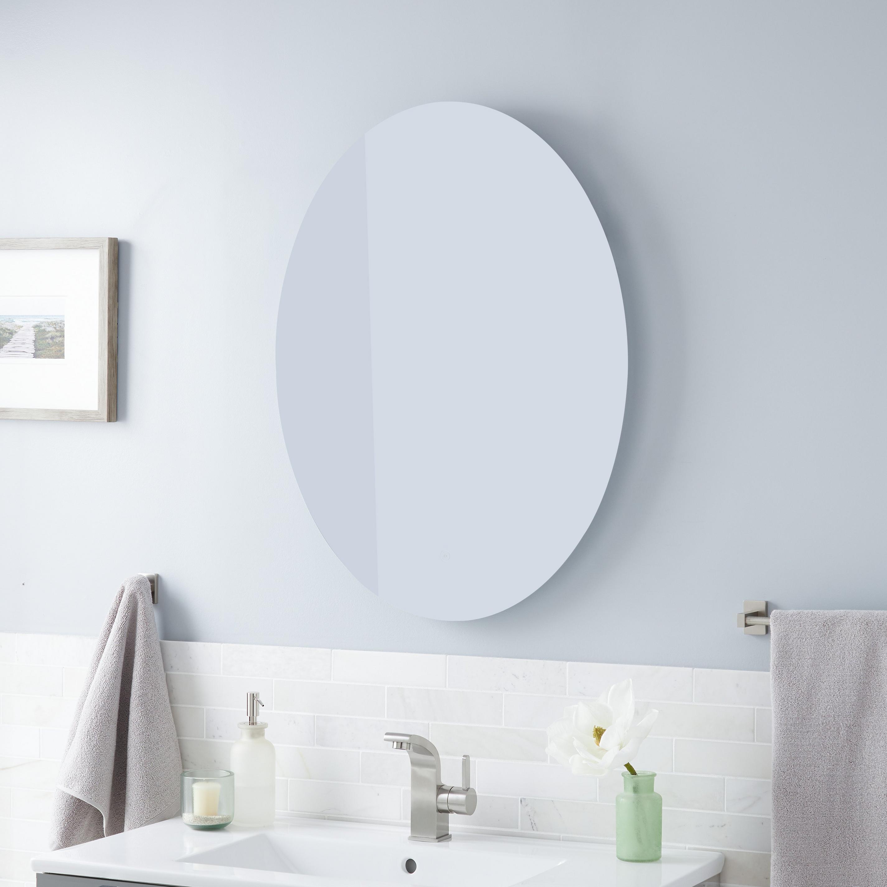 Fahlman Oval Lighted Mirror with Tunable LED Signature Hardware