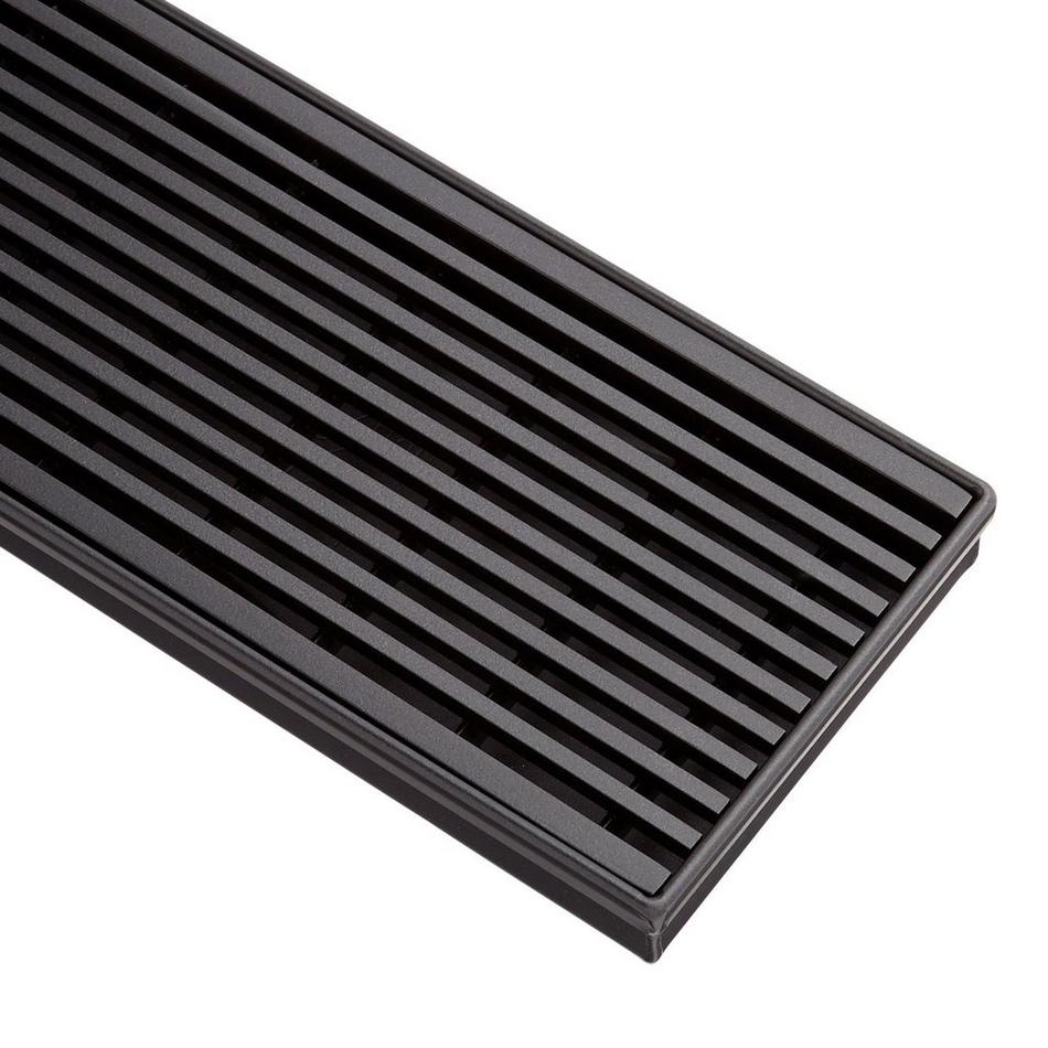 24" Carmen Linear Shower Drain - with Drain Flange - Matte Black, , large image number 1
