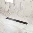 28" Carmen Linear Shower Drain - with Drain Flange - Matte Black, , large image number 0