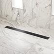 32" Carmen Linear Shower Drain - with Drain Flange - Matte Black, , large image number 0