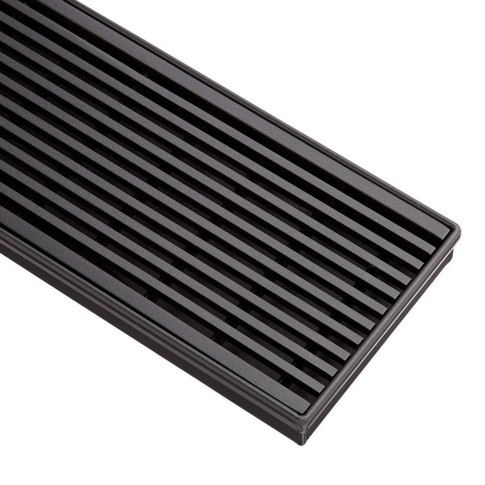 32" Carmen Linear Shower Drain - with Drain Flange - Matte Black, , large image number 1