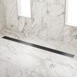48" Carmen Linear Shower Drain - with Drain Flange - Matte Black, , large image number 0